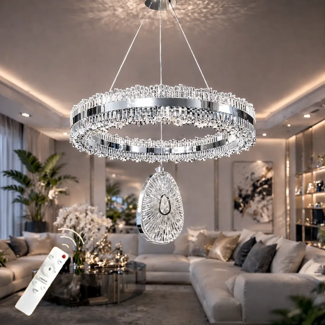 İhtişam Çift Yönlü Kumandalı 3 Renkli LED Avize 40 cm