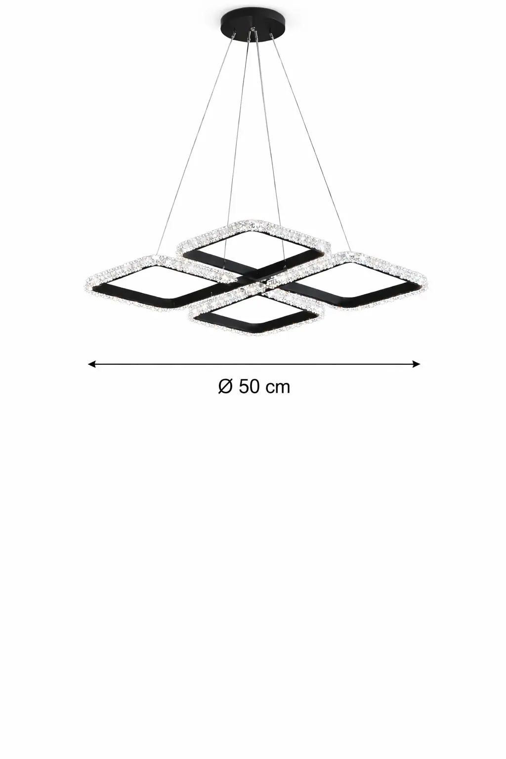 Siyah Neva 3 Renkli LED Sarkıt Avize 50 cm — görsel 2