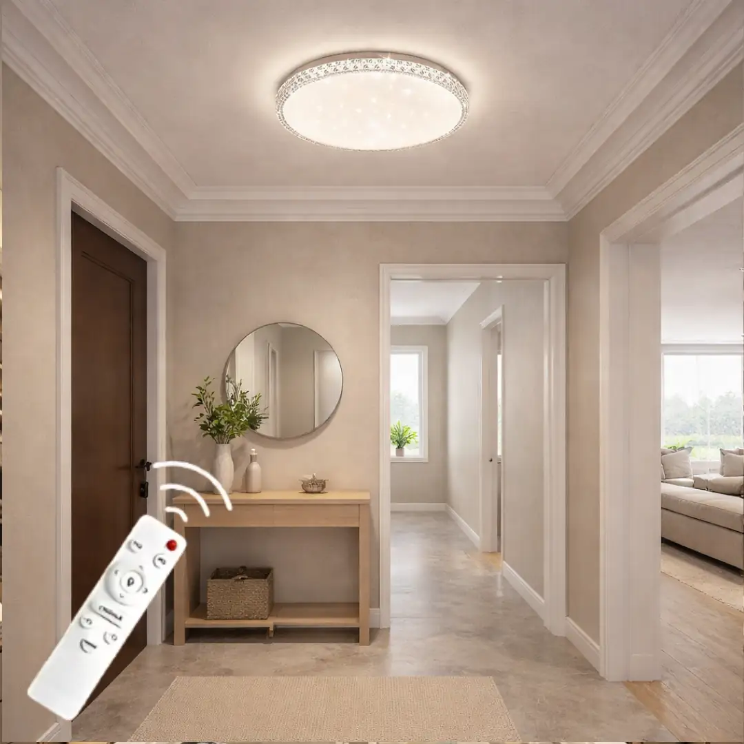 Bonita Round Remote Controlled 3-Colour LED Ceiling Light Chandelier 33 cm Bonita Yuvarlak Kumandalı 3 Renkli LED Plafonyer Avize 33 cm