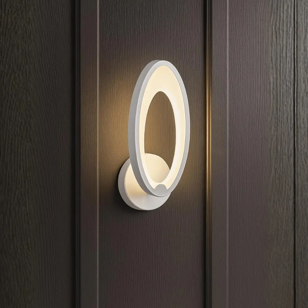Beyaz Oval Halka 3 Renkli LED Aplik — görsel 2