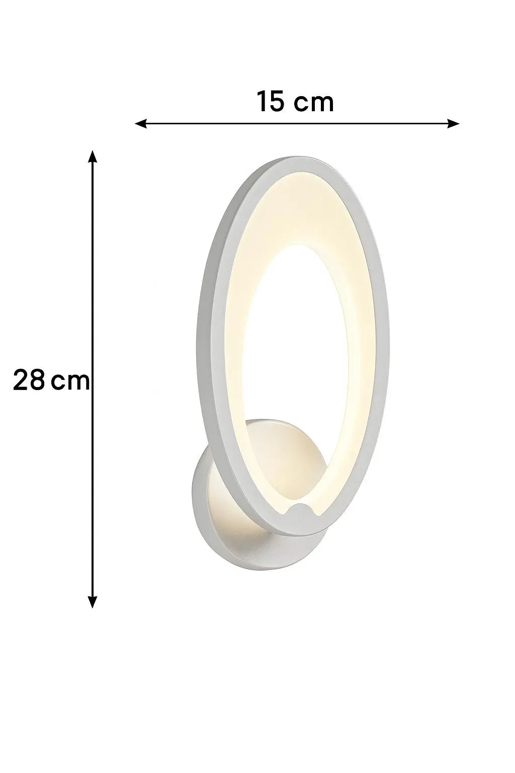 Beyaz Oval Halka 3 Renkli LED Aplik — görsel 3