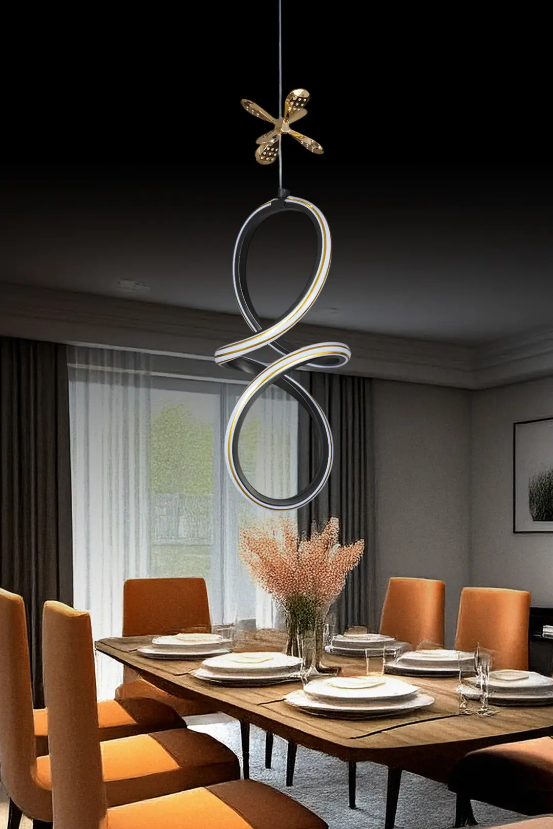 Badem Avec Télécommande 3 Couleurs LED Suspension Lustre Badem Kumandalı 3 Renkli LED Sarkıt Avize