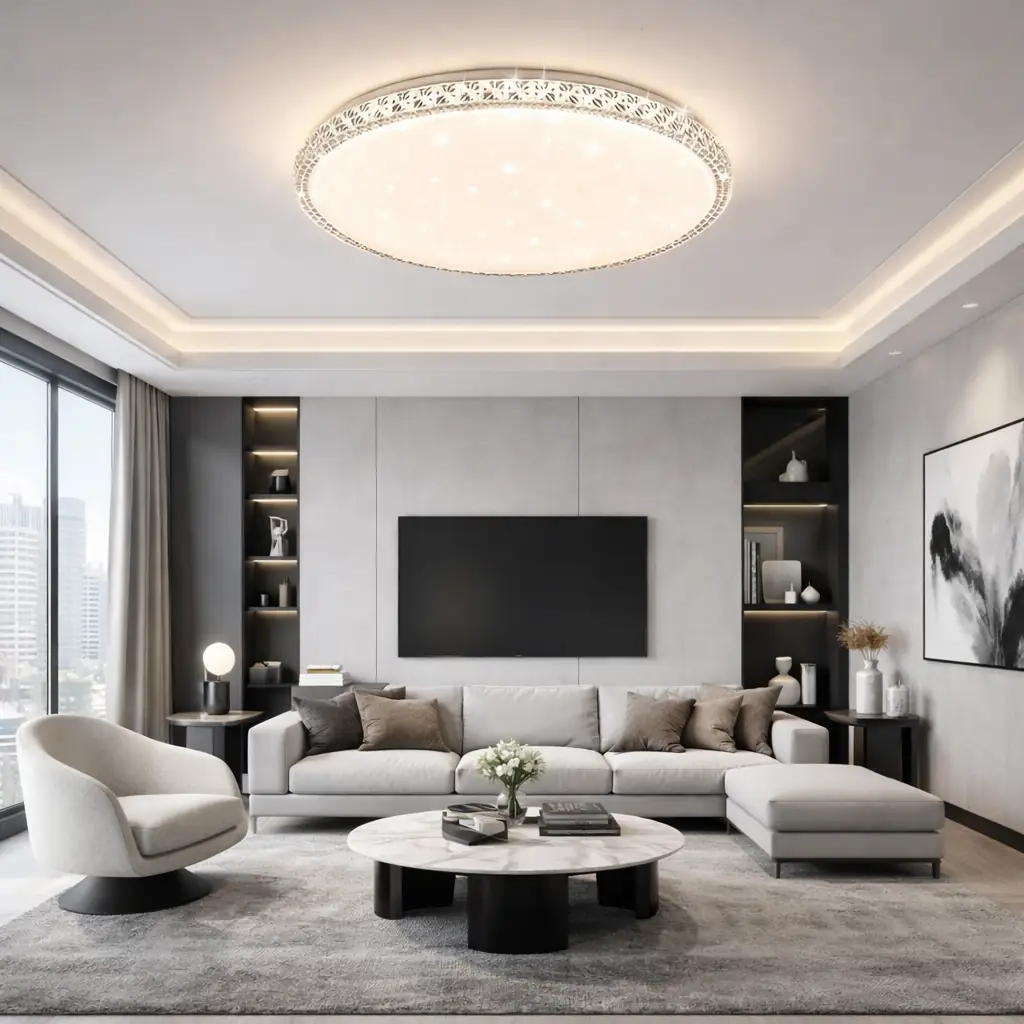 Bonita Yuvarlak Kumandalı 3 Renkli LED Plafonyer Avize 60 cm — görsel 2