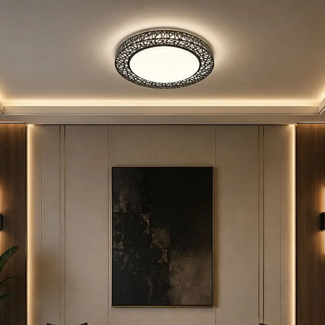 Truva Kumandalı 3 Renkli LED Plafonyer Avize 50 cm — görsel 2