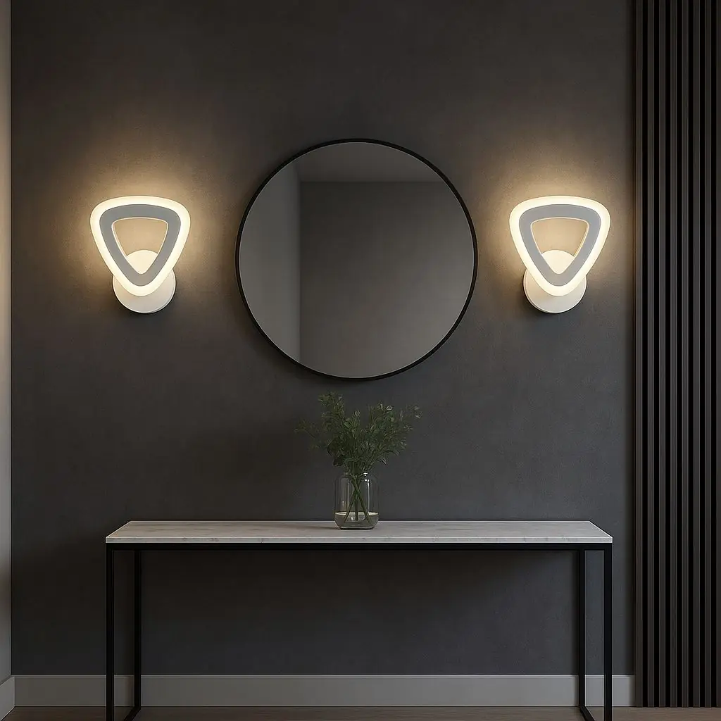 Üçgen Çerçeve 3 Renkli LED Aplik 2'li Takım Üçgen Çerçeve 3 Renkli LED Aplik 2'li Takım