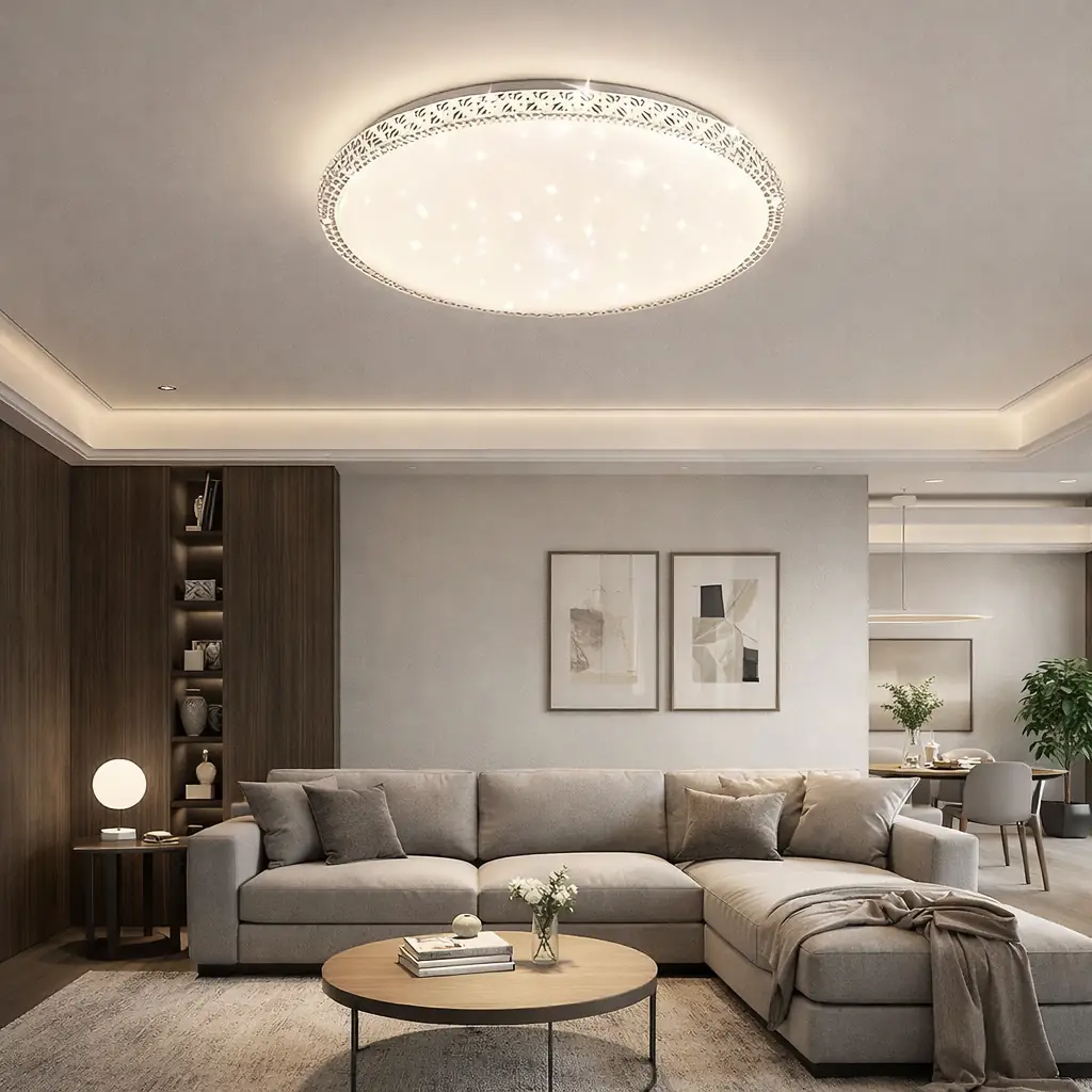 Bonita Yuvarlak Kumandalı 3 Renkli LED Plafonyer Avize 50 cm — görsel 2
