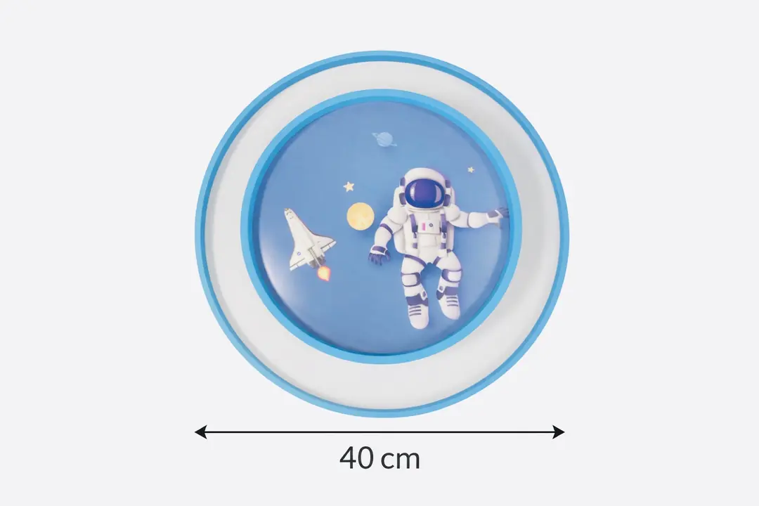 Astronot 2 Katlı Kumandalı 3 Renkli Çocuk Odası LED Plafonyer Avize 40 cm — görsel 2