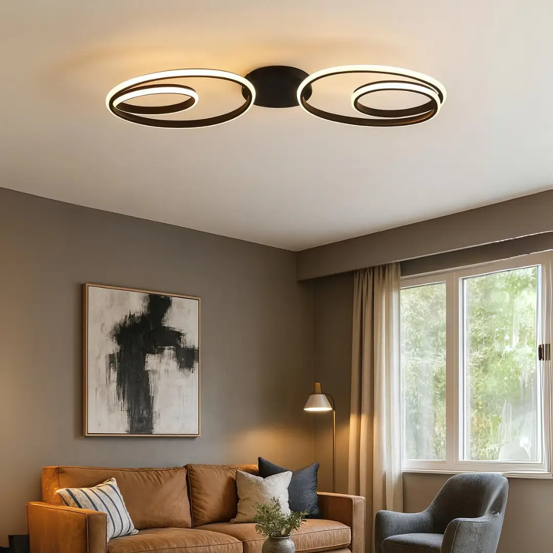 Чёрная Lucca LED Потолочный Светильник Люстра Siyah Lucca LED Plafonyer Avize