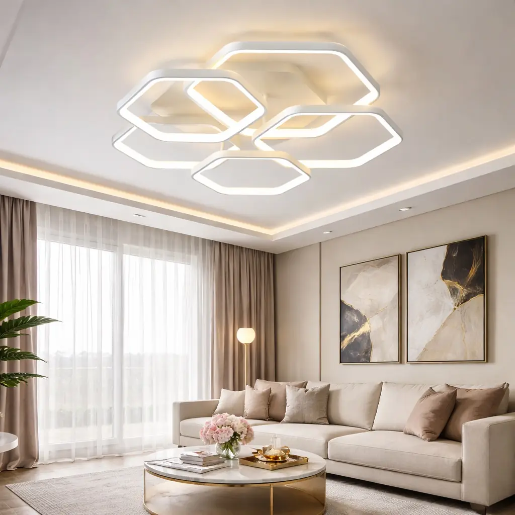 5 voies Cross 3 Couleurs LED Plafonnier Lustre 5'li Cross 3 Renkli LED Plafonyer Avize