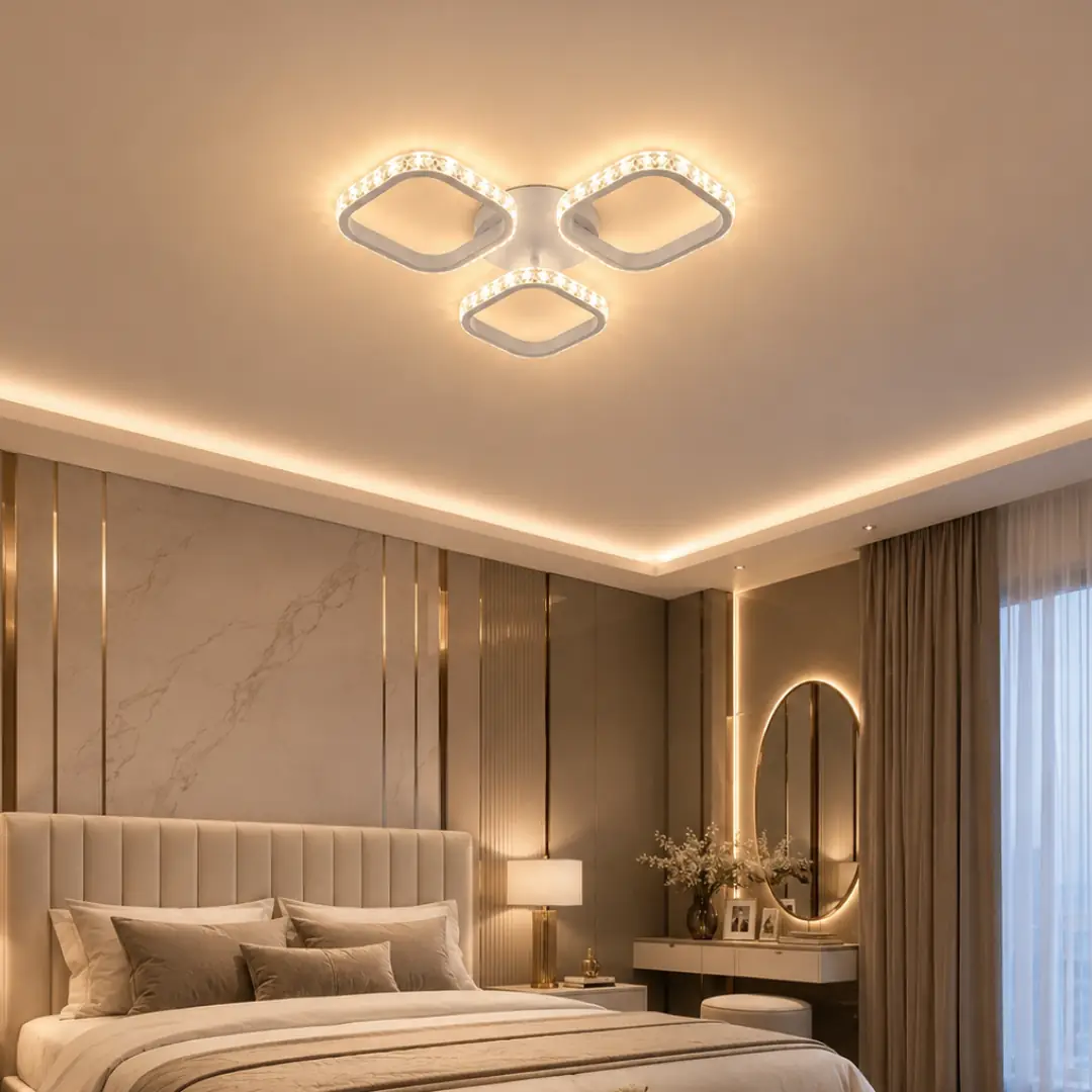 3-way Lizbon 3-Colour LED Ceiling Light Chandelier 3'lü Lizbon 3 Renkli LED Plafonyer Avize