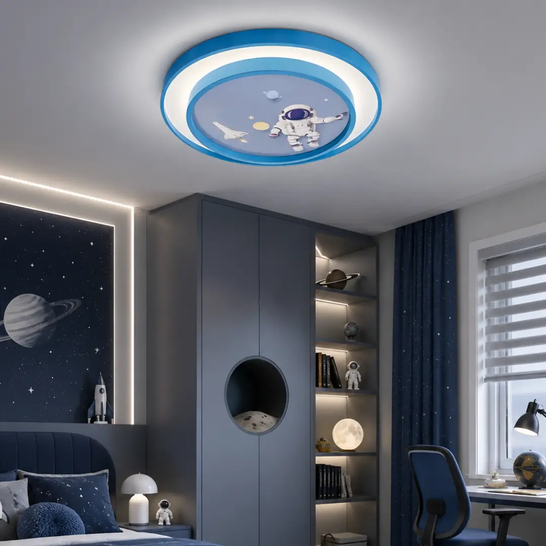 Astronauta 2 De Niveles con Mando 3 Colores Infantil Habitación LED Plafón Lámpara de Araña 50 cm Astronot 2 Katlı Kumandalı 3 Renkli Çocuk Odası LED Plafonyer Avize 50 cm
