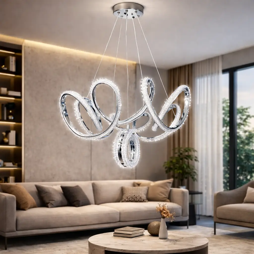 Prestij 3 Renkli LED Sarkıt Avize 50 cm — görsel 4