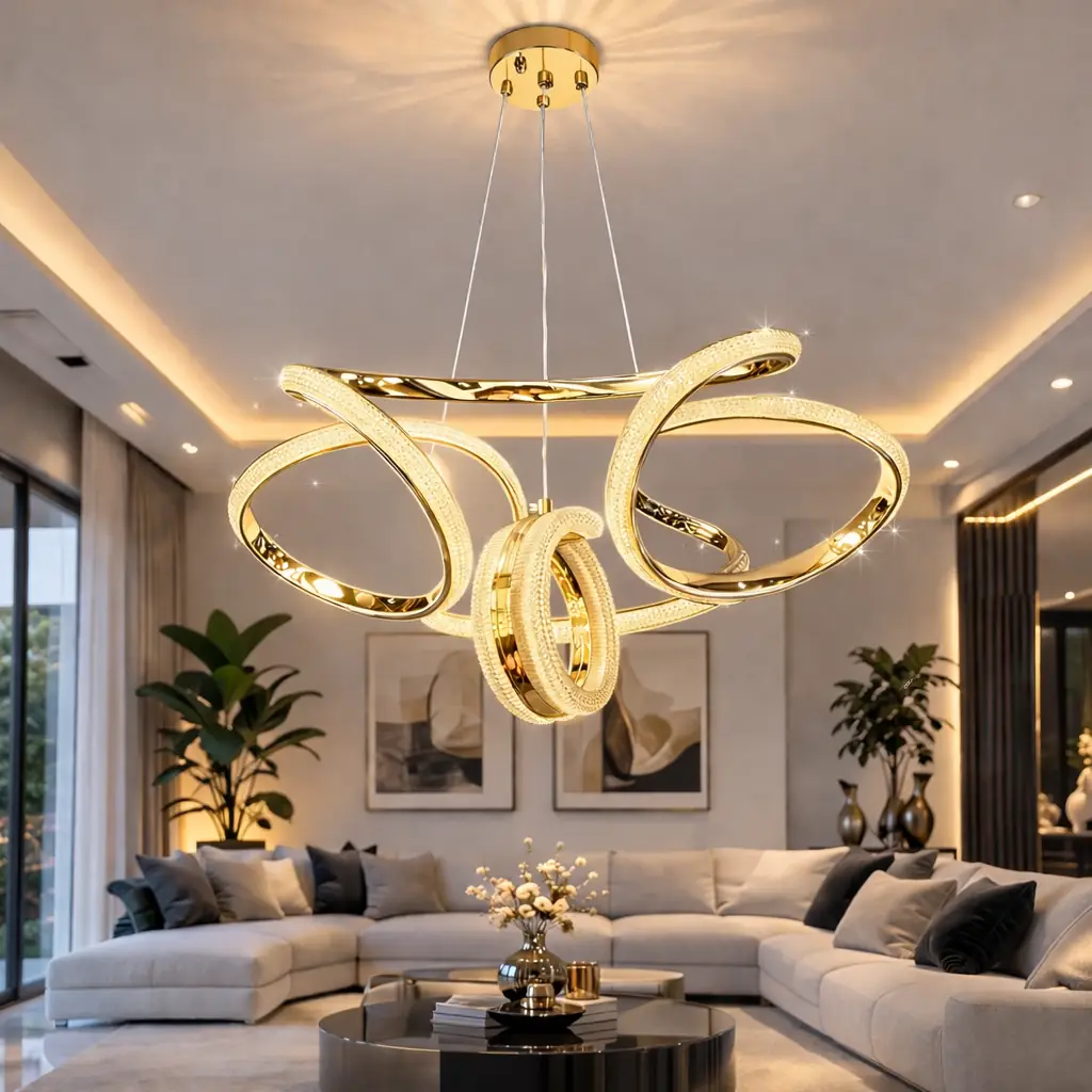 Gold Monza 3 Renkli LED Sarkıt Avize 45 cm Gold Monza 3 Renkli LED Sarkıt Avize 45 cm