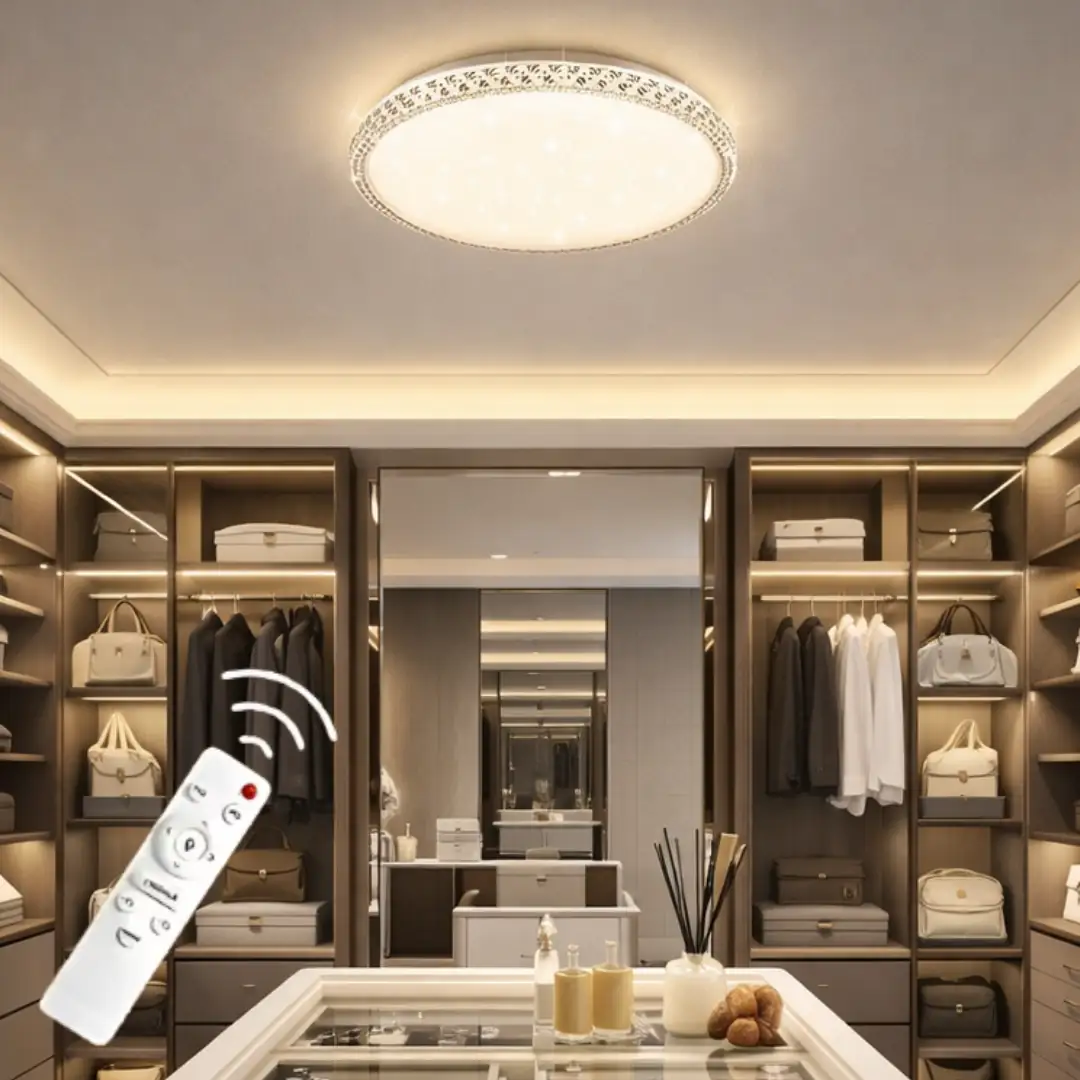 Bonita Round Remote Controlled 3-Colour LED Ceiling Light Chandelier 40 cm Bonita Yuvarlak Kumandalı 3 Renkli LED Plafonyer Avize 40 cm