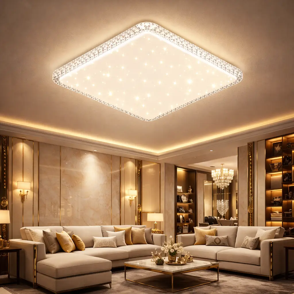 Bonita Kare Kumandalı 3 Renkli LED Plafonyer Avize 60 cm — görsel 2
