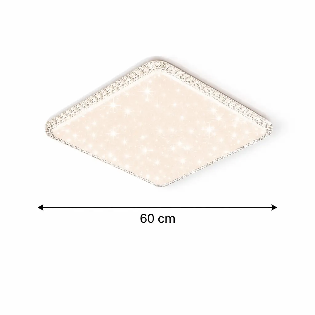 Bonita Kare Kumandalı 3 Renkli LED Plafonyer Avize 60 cm — görsel 3