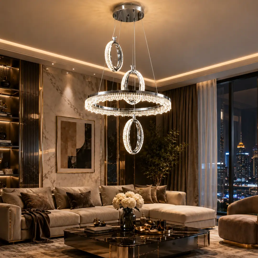 Arena Kumandalı 3 Renkli LED Sarkıt Avize 40 cm — görsel 2