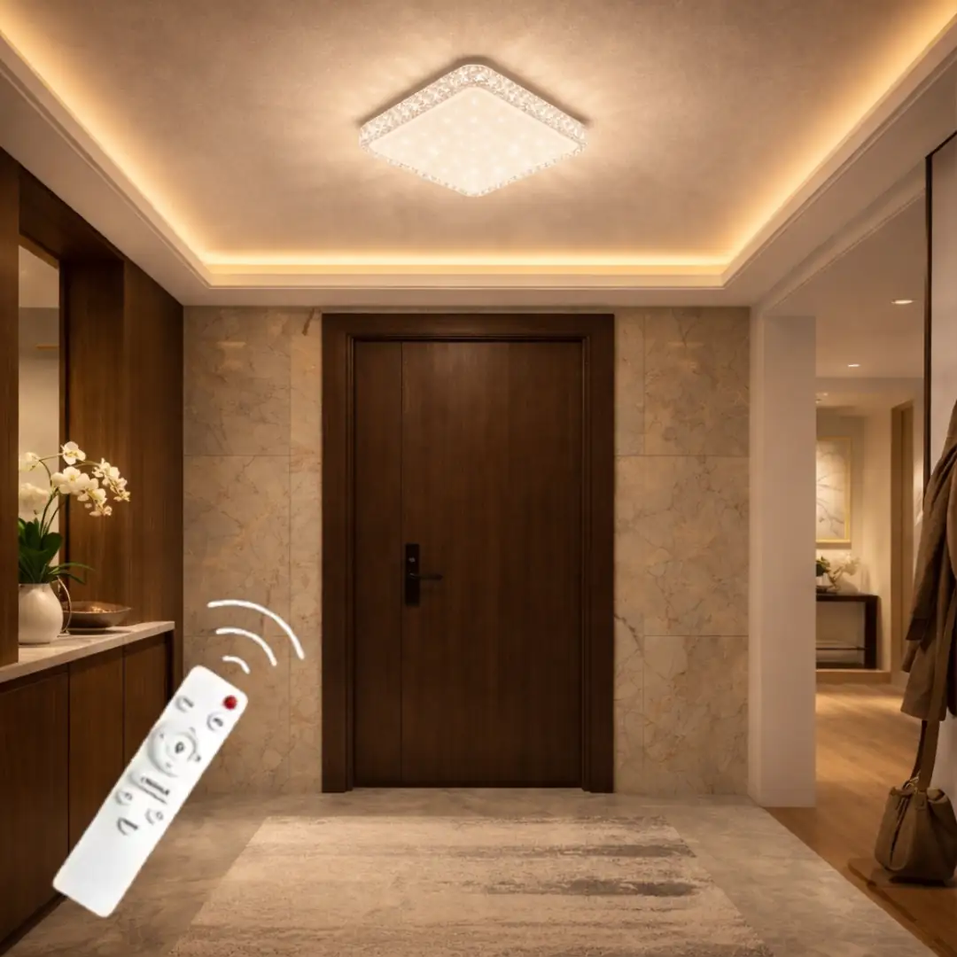 Bonita Kare Kumandalı 3 Renkli LED Plafonyer Avize 35 cm — görsel 2