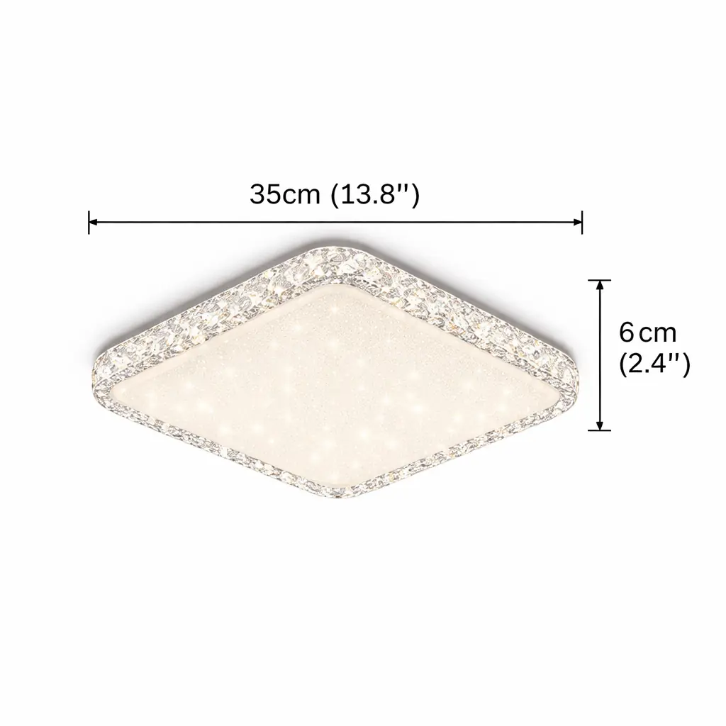 Bonita Kare Kumandalı 3 Renkli LED Plafonyer Avize 35 cm — görsel 5