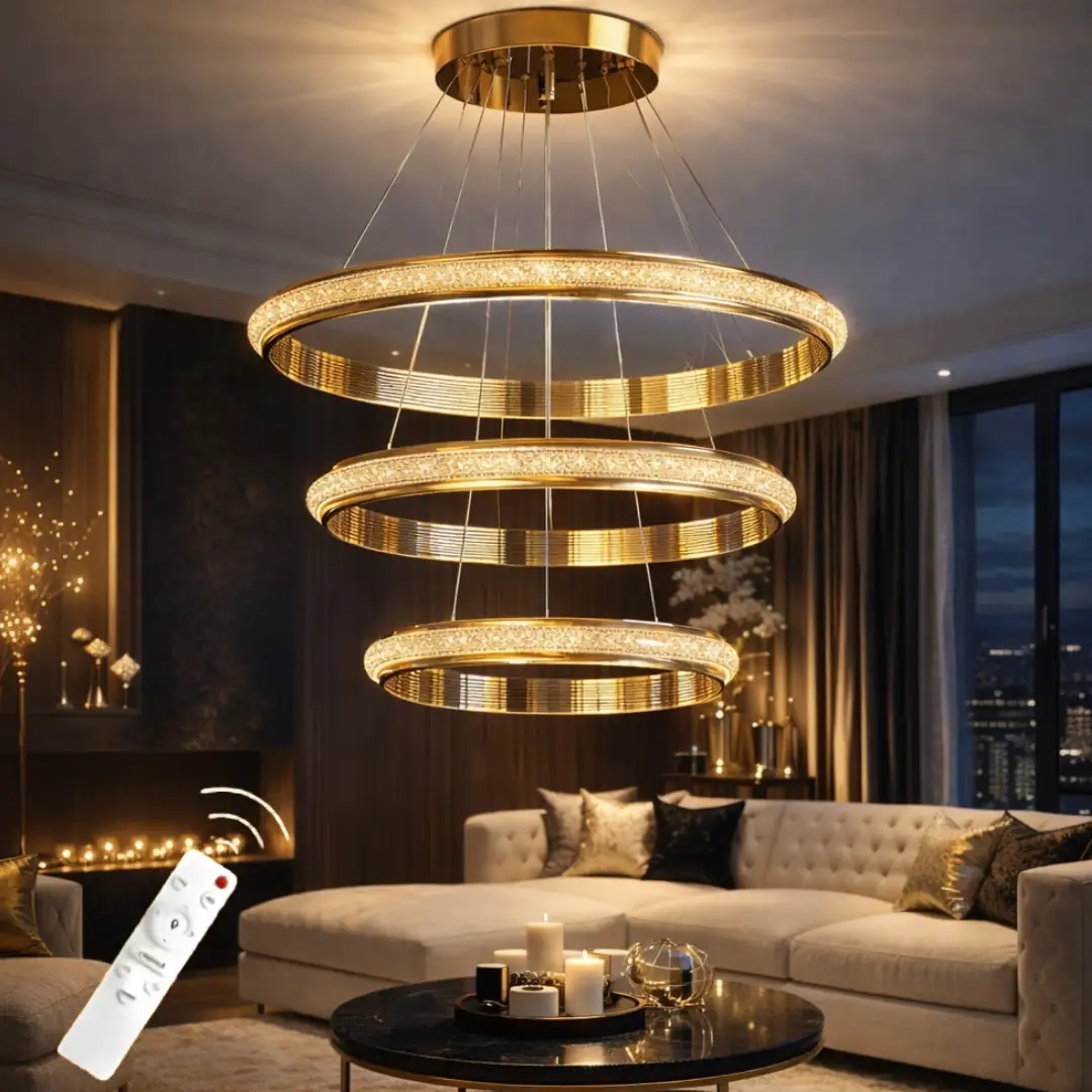 Ottoman mit Fernbedienung 3-Farben LED Pendelleuchte Kronleuchter 50 cm Ottoman Kumandalı 3 Renkli LED Sarkıt Avize 50 cm