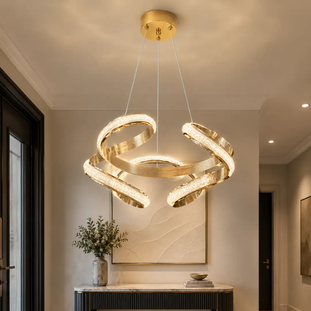 Gold Elora 3 Renkli LED Sarkıt Avize Gold Elora 3 Renkli LED Sarkıt Avize