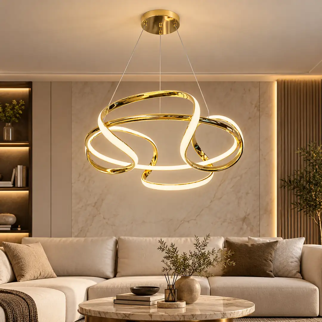 Doré Bosna 3 Couleurs LED Suspension Lustre Gold Bosna 3 Renkli LED Sarkıt Avize