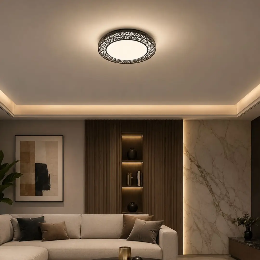 Truva Kumandalı 3 Renkli LED Plafonyer Avize 40 cm — görsel 2