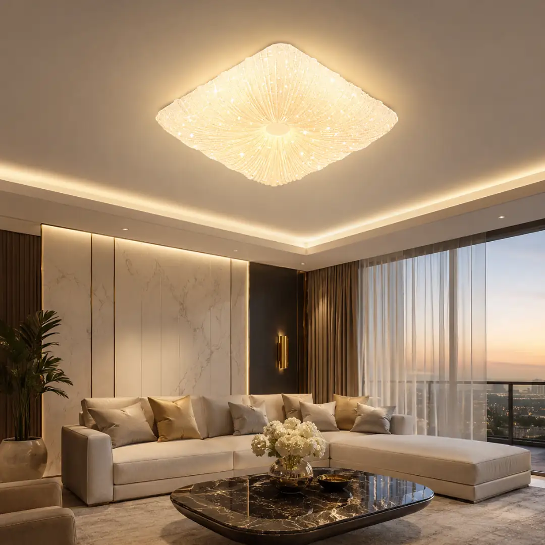 Majeste Kare Kumandalı 3 Renkli LED Plafonyer Avize 50 cm Majeste Kare Kumandalı 3 Renkli LED Plafonyer Avize 50 cm