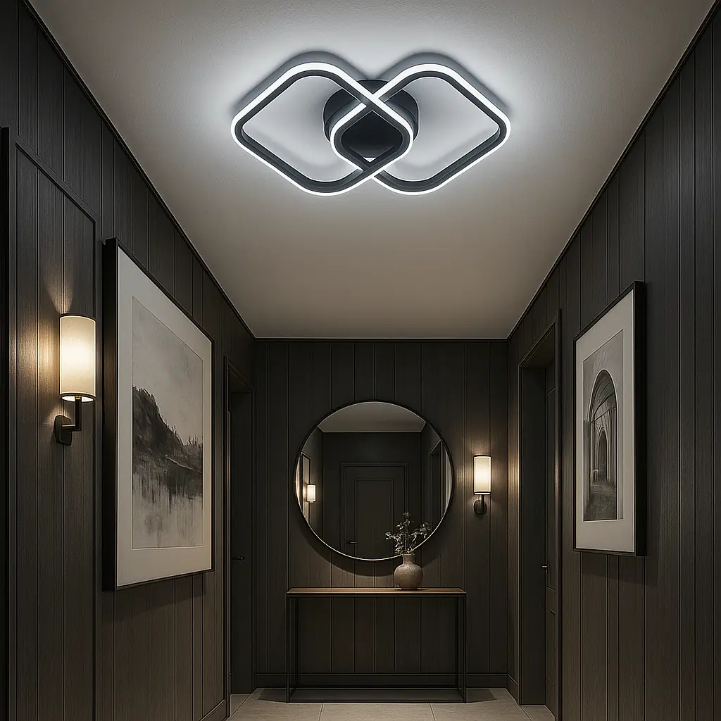 Siyah Henna Kare LED Avize — görsel 2